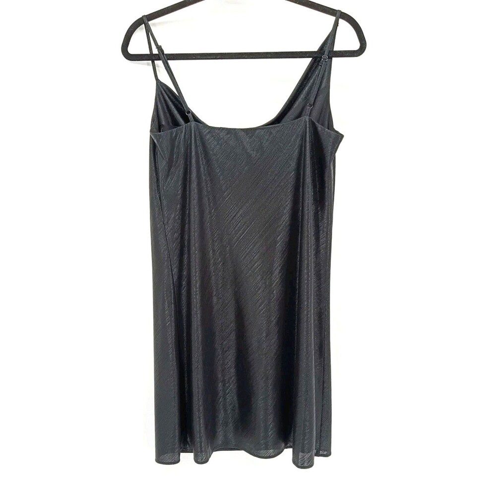 Sugar + Lips Black Satin Cowl Neck Slip Mini Dress NWT Date Night Cocktail Party - Picture 3 of 9